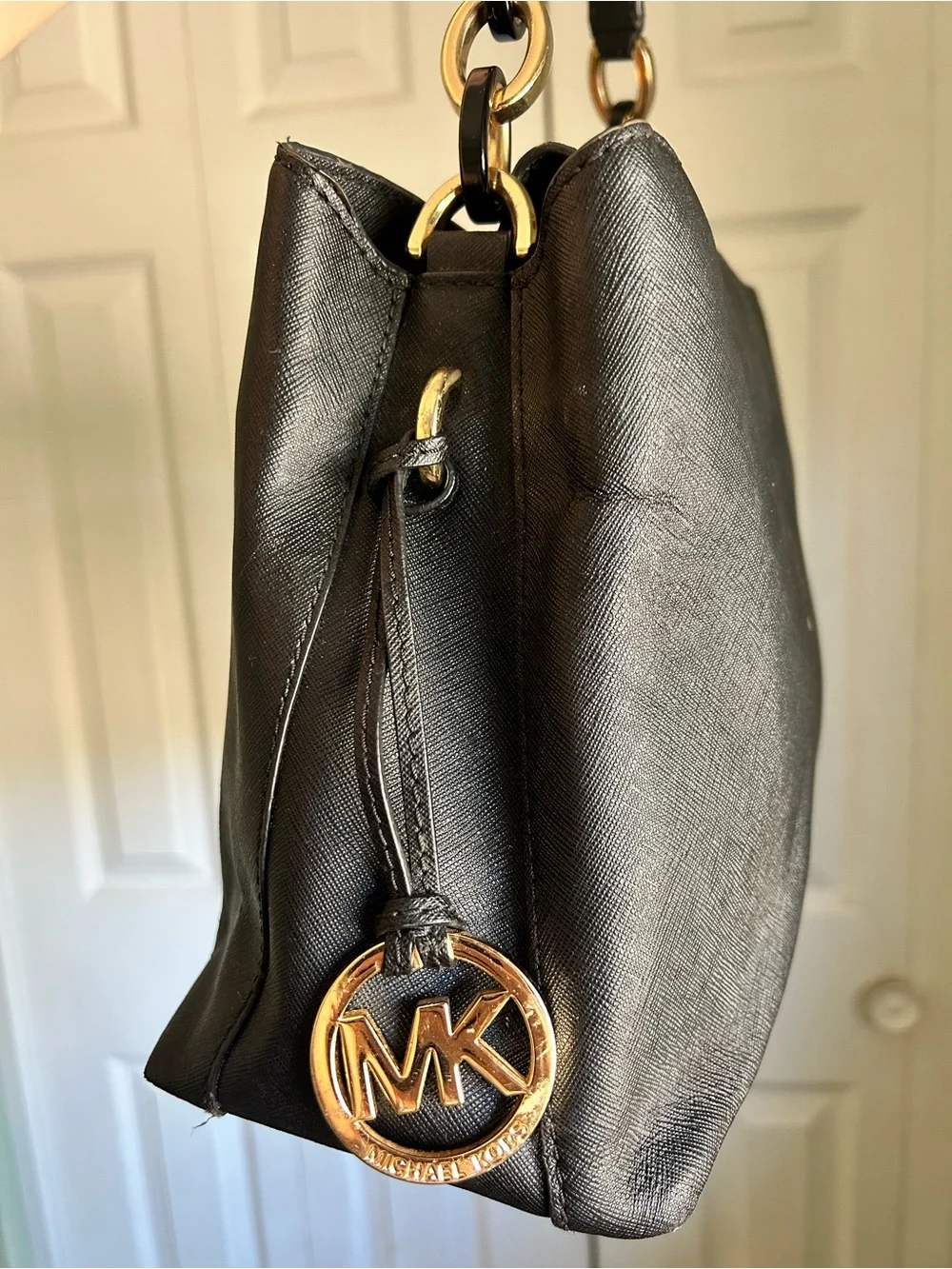 Michael Kors Portia Black Saffiano Leather Shoulder Bag
